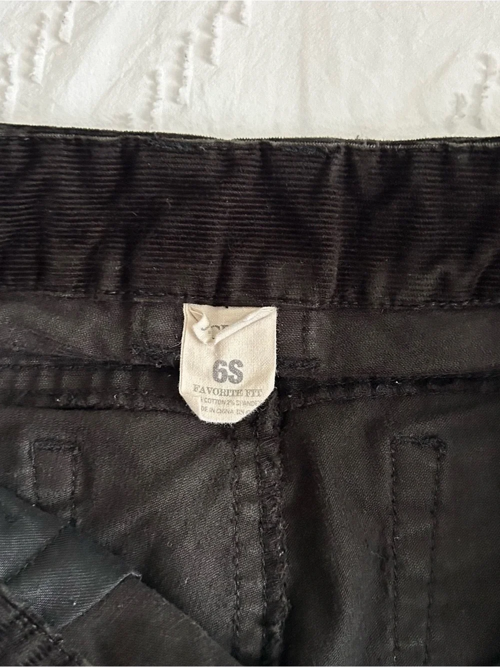 J. CREW Women's Black Corduroy Favorite Fit Pants Size 6S Short Classic Retro